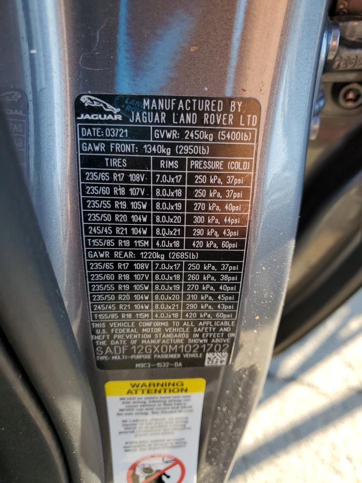 2021 Jaguar E-Pace Sport VIN: SADF12GX0M1021702 Lot: 82593775