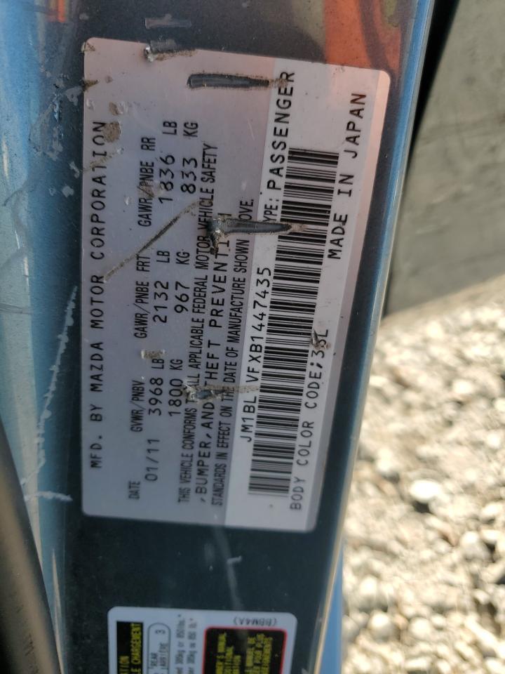 2011 Mazda 3 I VIN: JM1BL1VFXB1447435 Lot: 82200625