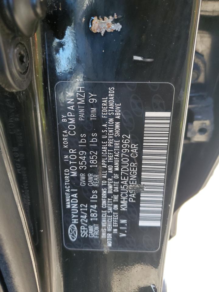 2013 Hyundai Accent Gls VIN: KMHCU5AE7DU079962 Lot: 84861015