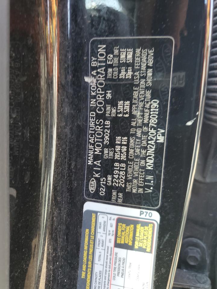 2015 Kia Soul VIN: KNDJN2A20F7801190 Lot: 84743565