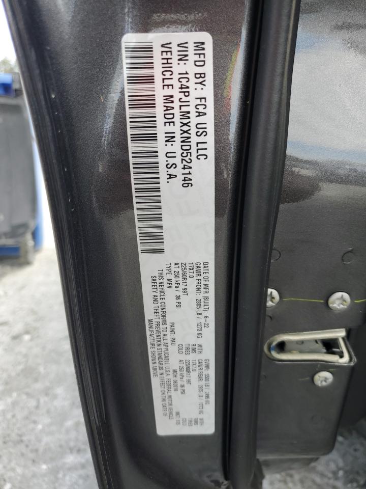 2022 Jeep Cherokee Latitude Lux VIN: 1C4PJLMXXND524146 Lot: 84384505