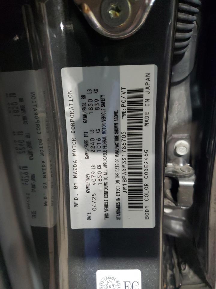 2025 Mazda 3 Gt VIN: JM1BPADM3S1786705 Lot: 87400105