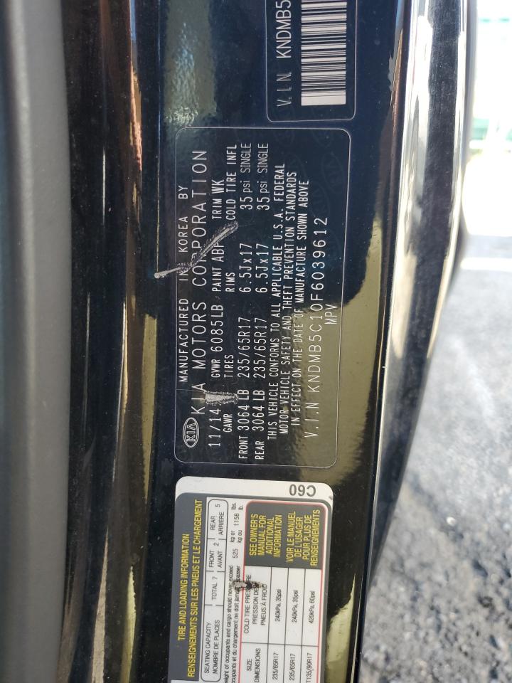 2015 Kia Sedona Lx VIN: KNDMB5C10F6039612 Lot: 82005265
