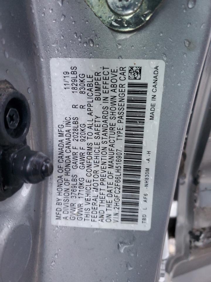 2020 Honda Civic Lx VIN: 2HGFC2F66LH516907 Lot: 84483625