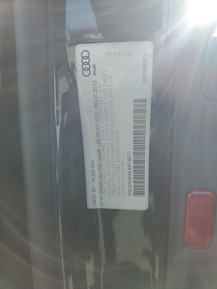 2018 Audi A4 Premium VIN: WAUDNAF44JN018571 Lot: 87478315