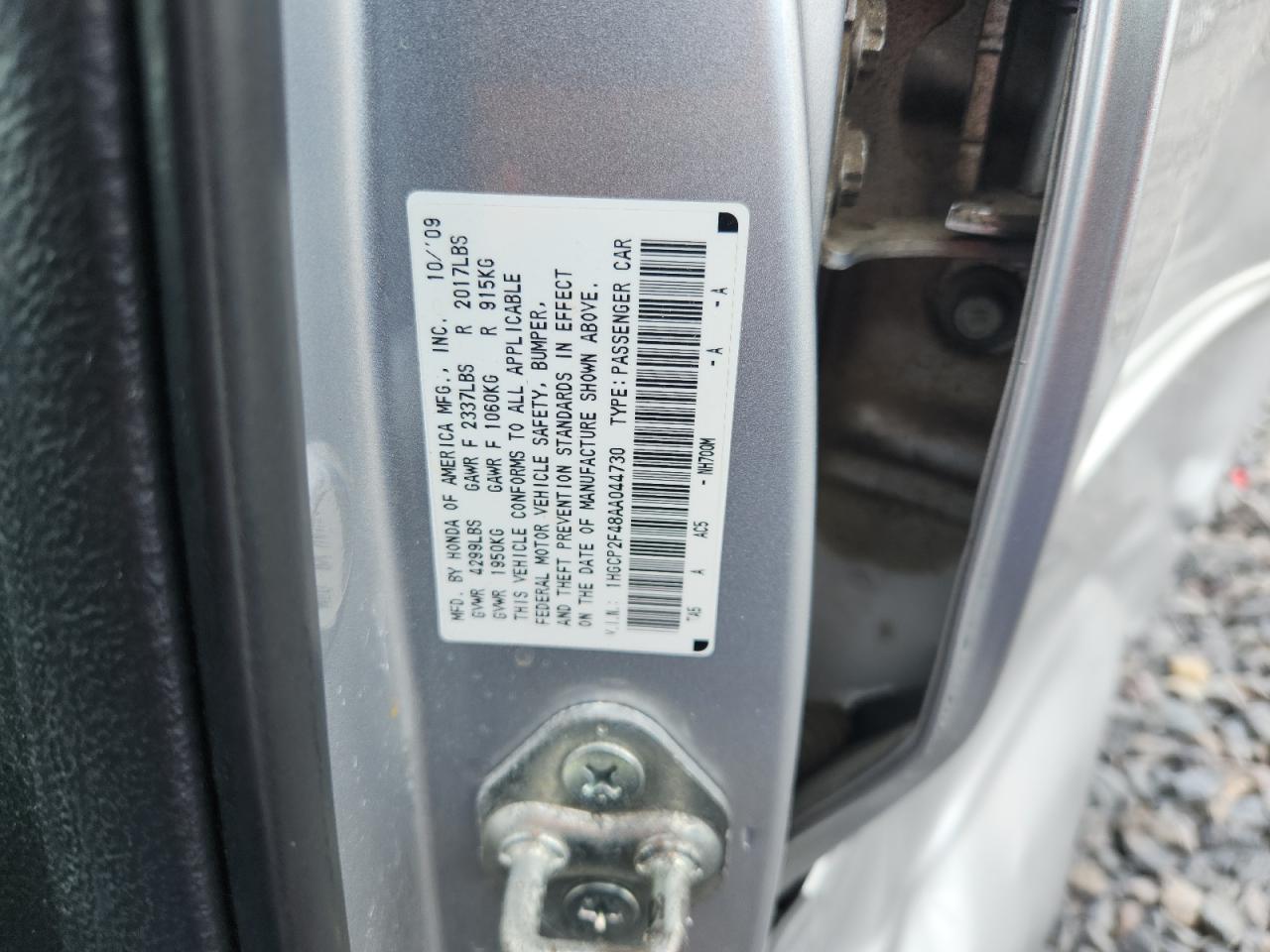 2010 Honda Accord Lxp VIN: 1HGCP2F48AA044730 Lot: 85646555