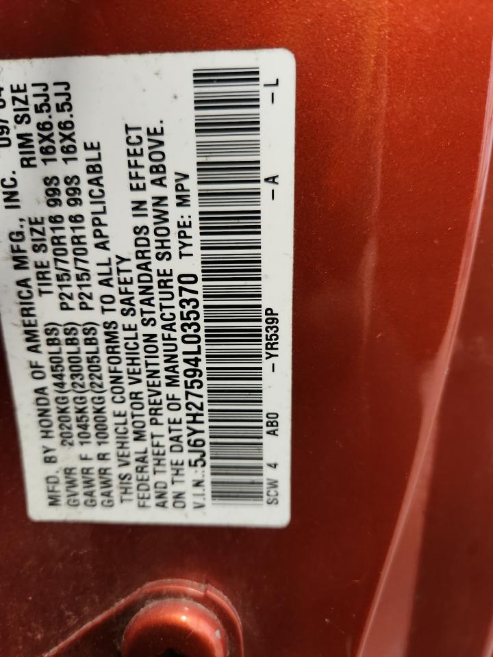 2004 Honda Element Ex VIN: 5J6YH27594L035370 Lot: 90096445