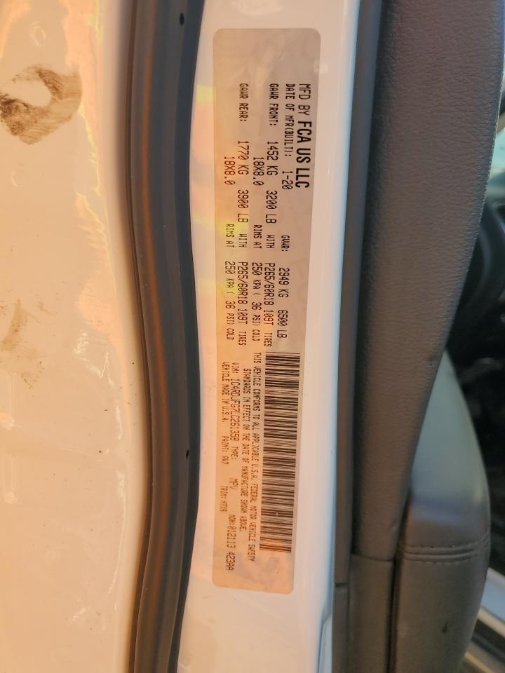 2020 Dodge Durango Ssv VIN: 1C4RDJFG7LC261358 Lot: 85288725