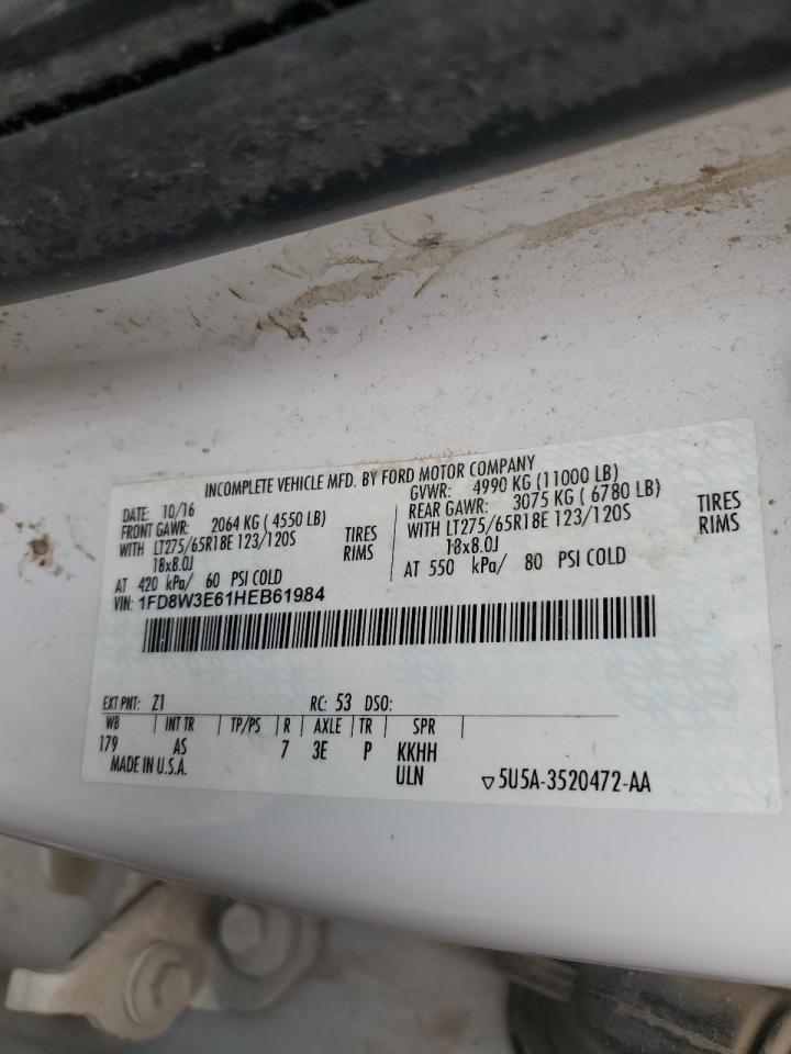 2017 Ford F350 Super Duty VIN: 1FD8W3E61HEB61984 Lot: 89727475