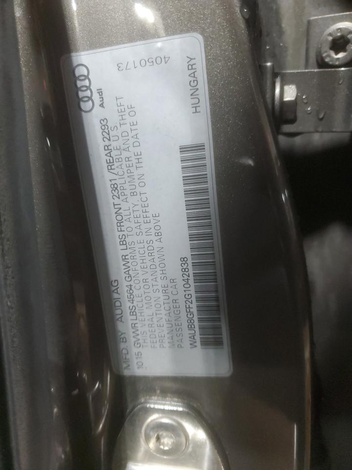 2016 Audi A3 Premium VIN: WAUB8GFF2G1042838 Lot: 90516205