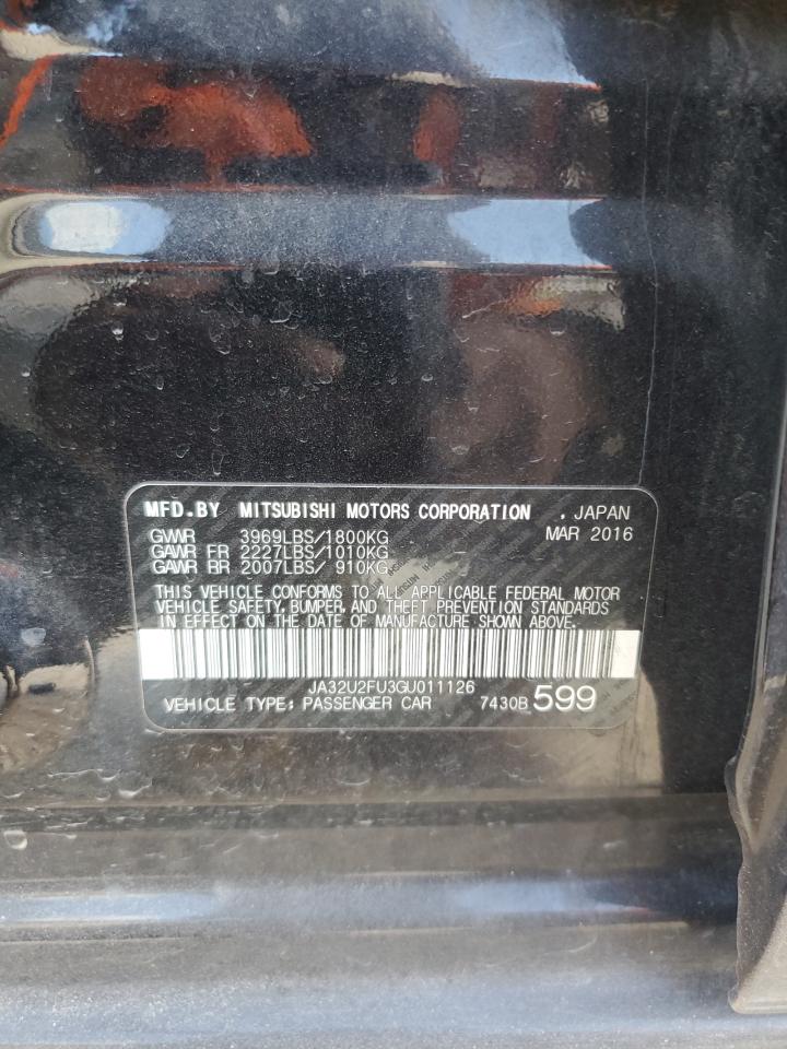 2016 Mitsubishi Lancer Es VIN: JA32U2FU3GU011126 Lot: 85591015