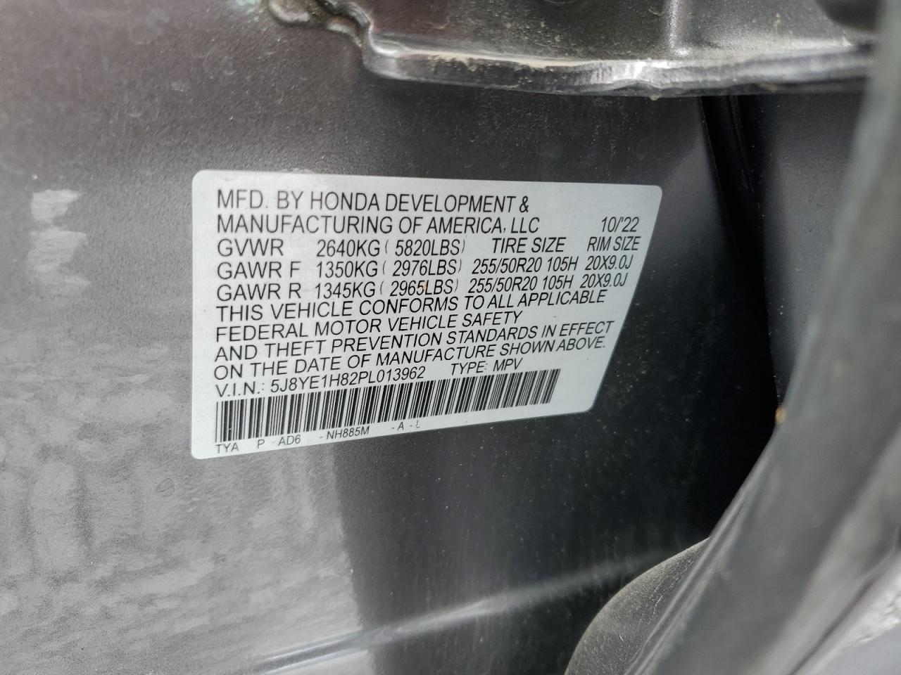 2023 Acura Mdx Advance VIN: 5J8YE1H82PL013962 Lot: 82672235