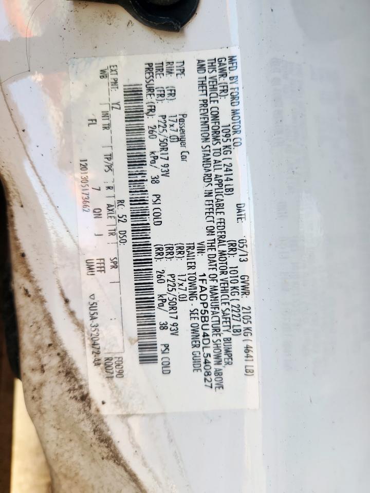 2013 Ford C-Max Sel VIN: 1FADP5BU4DL540827 Lot: 90874245