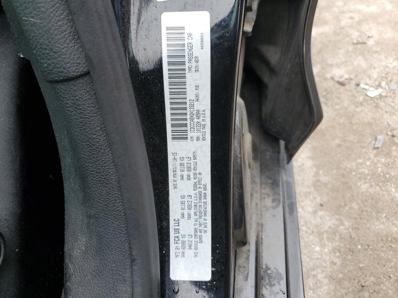 2016 Chrysler 200 Limited VIN: 1C3CCCABXGN133212 Lot: 86678185