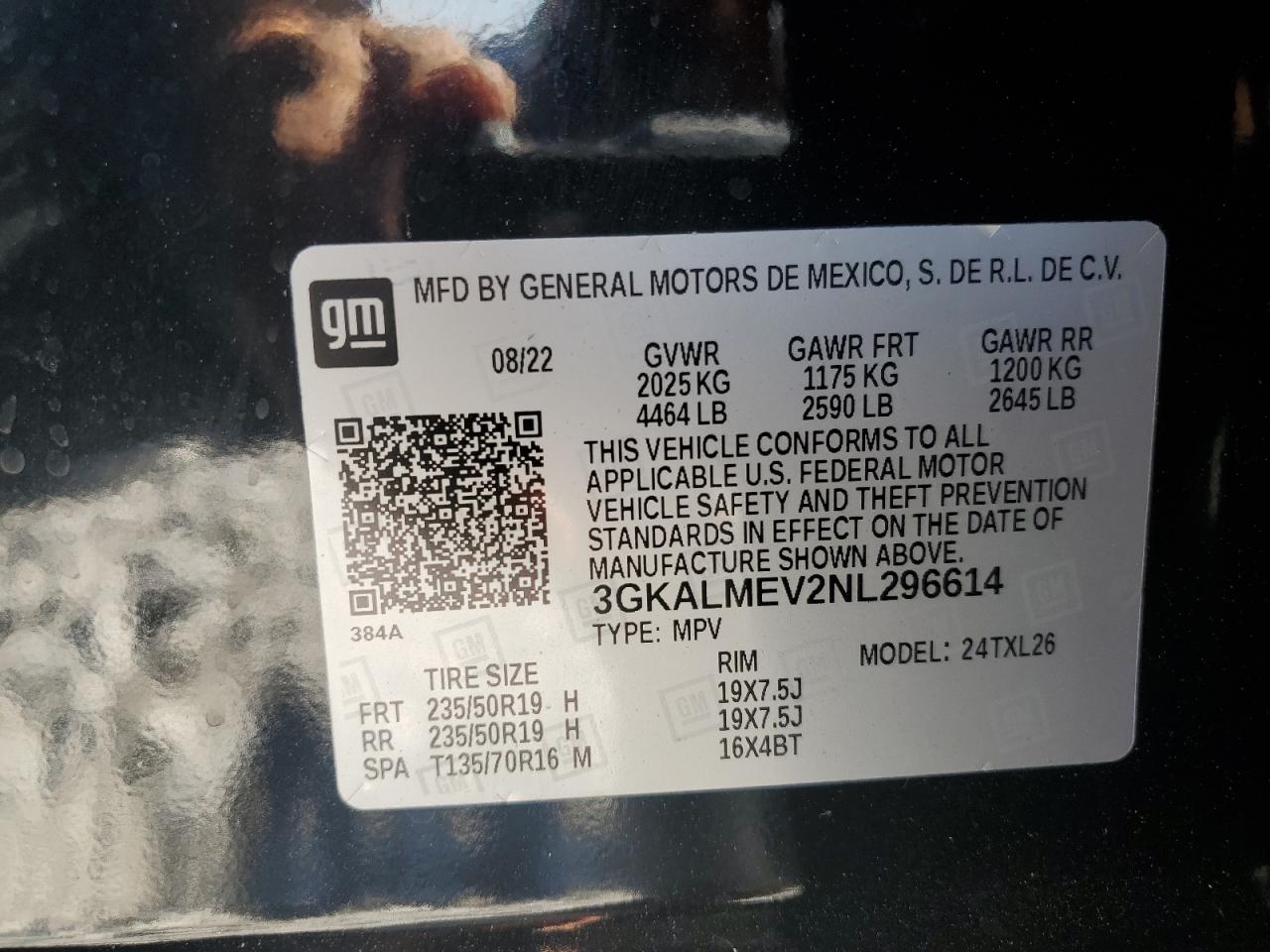 2022 GMC Terrain Sle VIN: 3GKALMEV2NL296614 Lot: 82772615