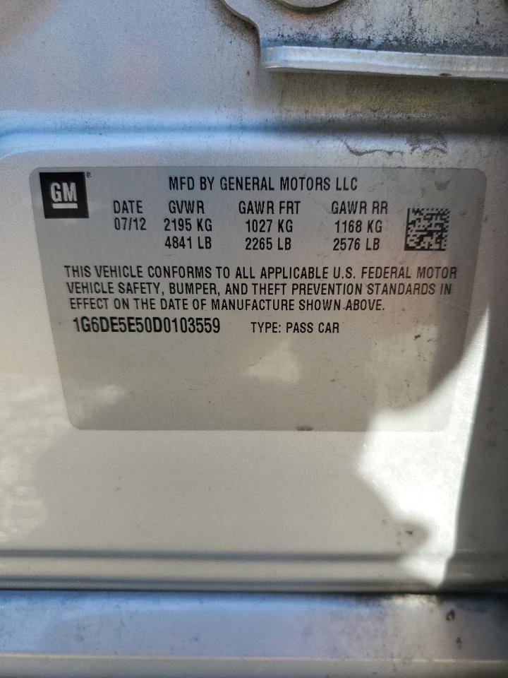 2013 Cadillac Cts Luxury Collection VIN: 1G6DE5E50D0103559 Lot: 86992585