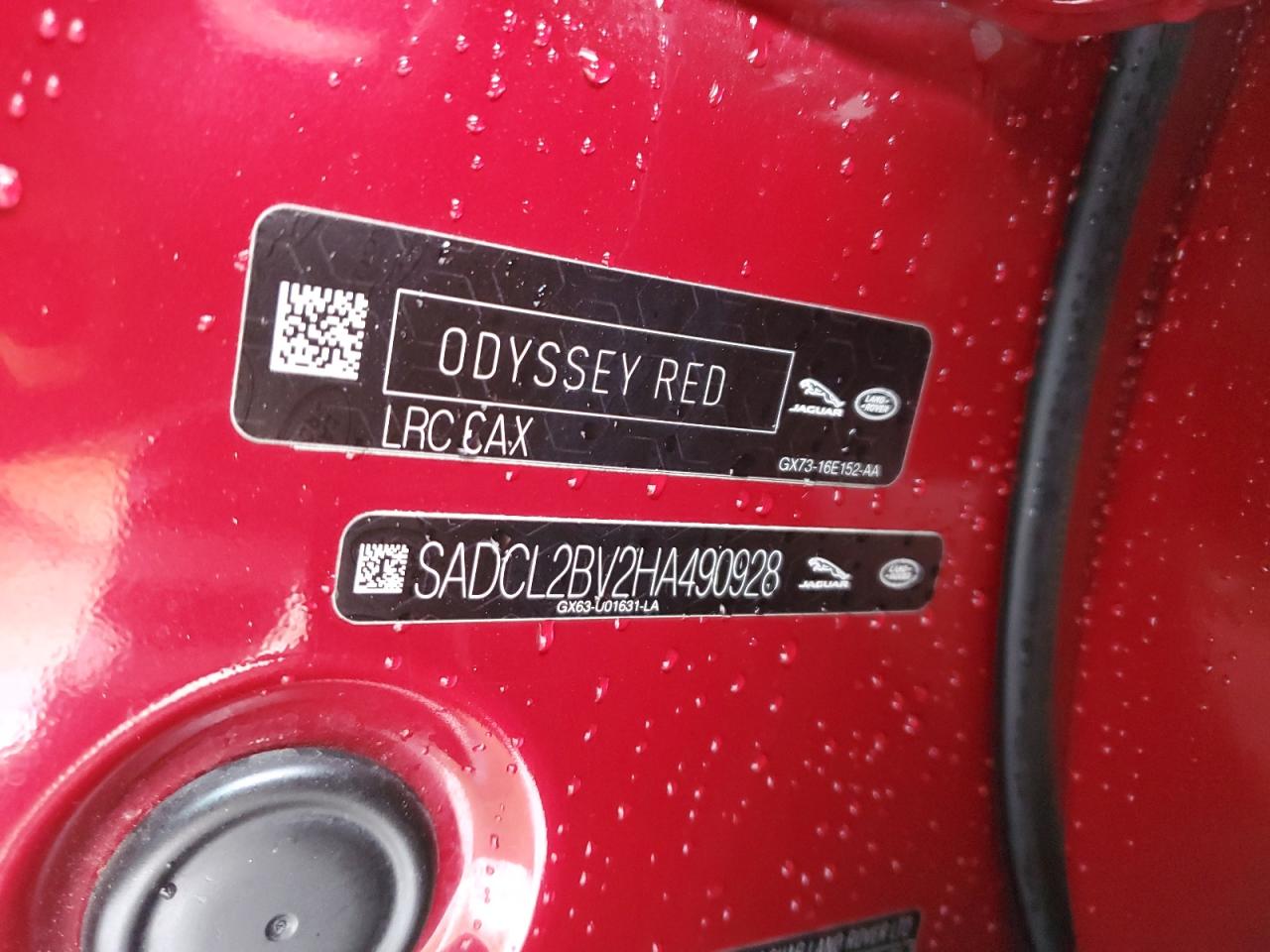 2017 Jaguar F-Pace R - Sport VIN: SADCL2BV2HA490928 Lot: 89738185