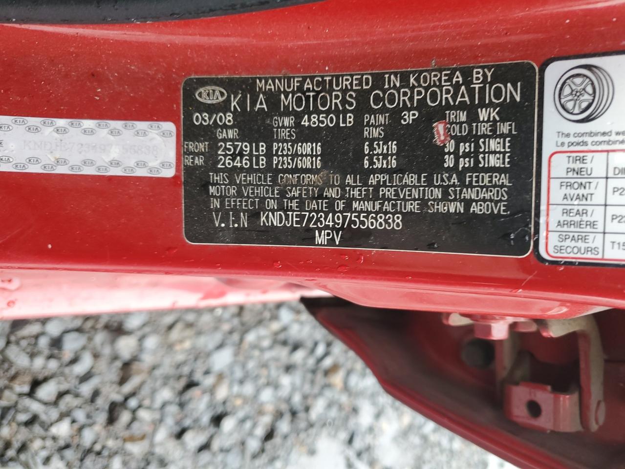 2009 Kia Sportage Lx VIN: KNDJE723497556838 Lot: 84619035