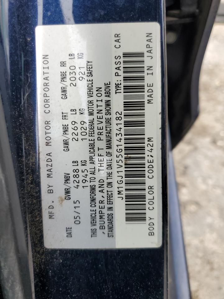 2016 Mazda 6 Touring VIN: JM1GJ1V55G1434182 Lot: 89869165