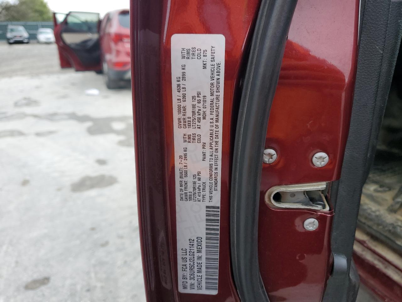 2020 Ram 2500 Tradesman VIN: 3C6UR5CJ2LG211412 Lot: 90259345