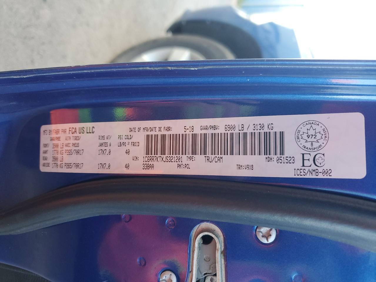 2018 Ram 1500 St VIN: 1C6RR7KTXJS321201 Lot: 84379045