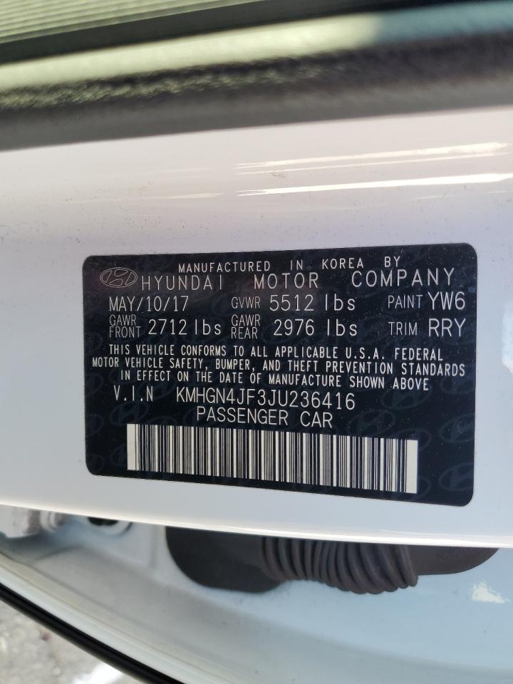 2018 Genesis G80 Ultimate VIN: KMHGN4JF3JU236416 Lot: 86184125