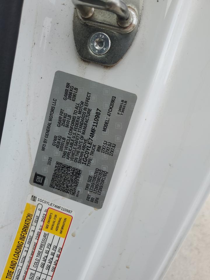 2021 Chevrolet Silverado K2500 Heavy Duty VIN: 1GC0YLE74MF110987 Lot: 86433655