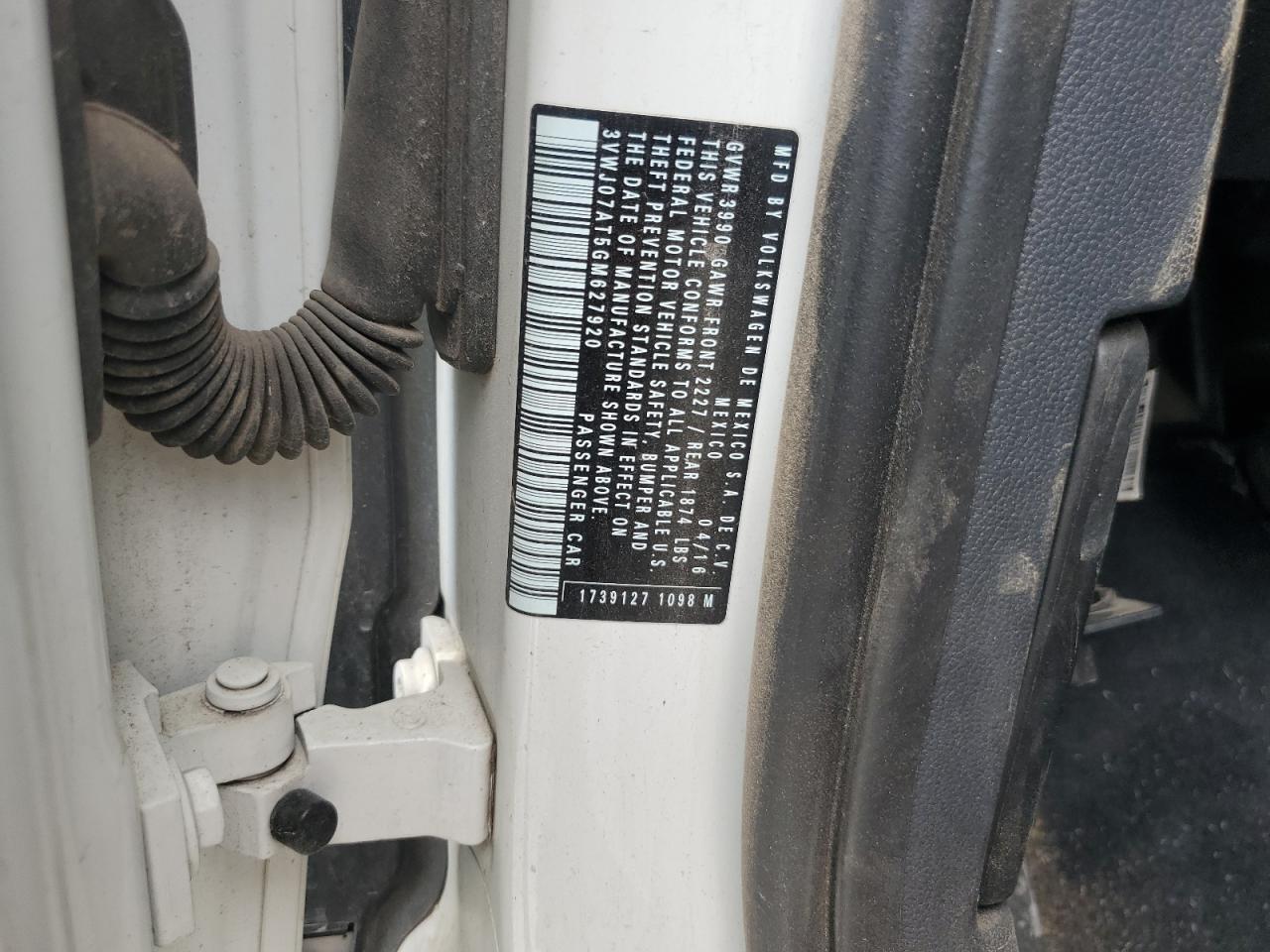 2016 Volkswagen Beetle Se VIN: 3VWJ07AT5GM627920 Lot: 85145715