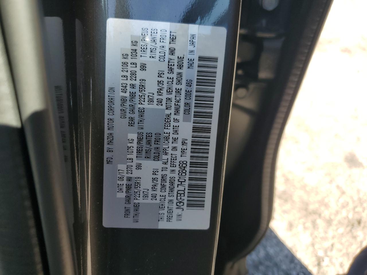 2017 Mazda Cx-5 Grand Touring VIN: JM3KFBDL7H0168468 Lot: 84628255