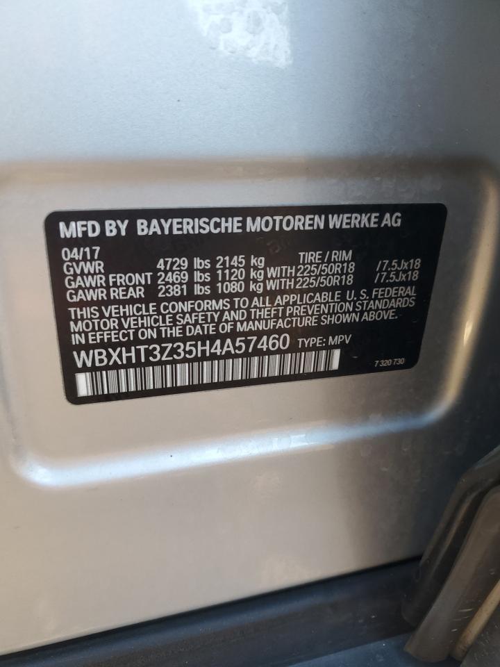 2017 BMW X1 xDrive28I VIN: WBXHT3Z35H4A57460 Lot: 85874035