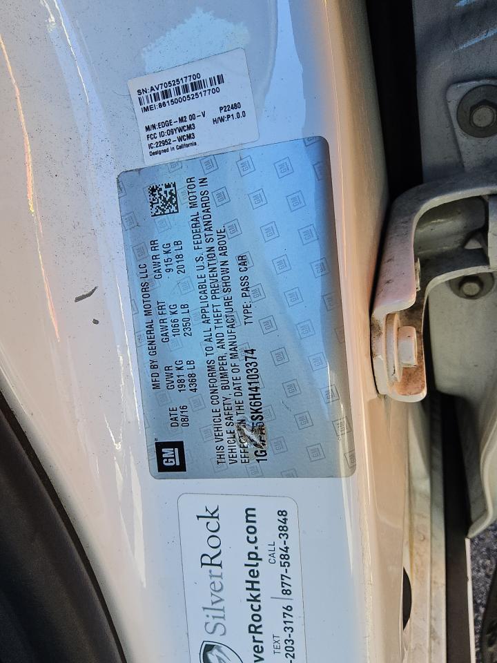 2017 Buick Verano Sport Touring VIN: 1G4PR5SK6H4103374 Lot: 85597625