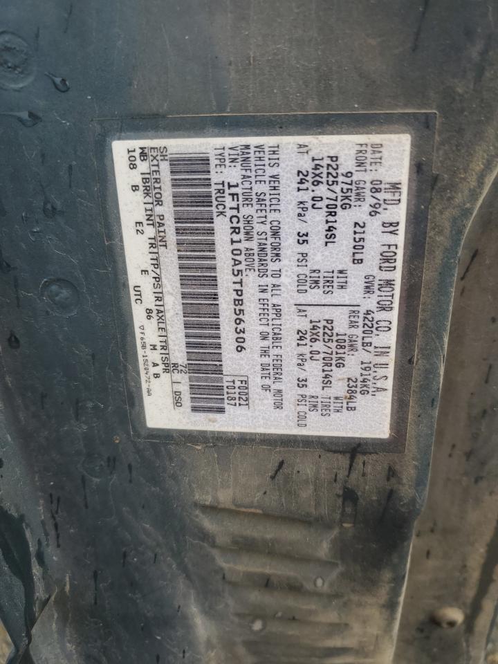 1996 Ford Ranger VIN: 1FTCR10A5TPB56306 Lot: 85927115