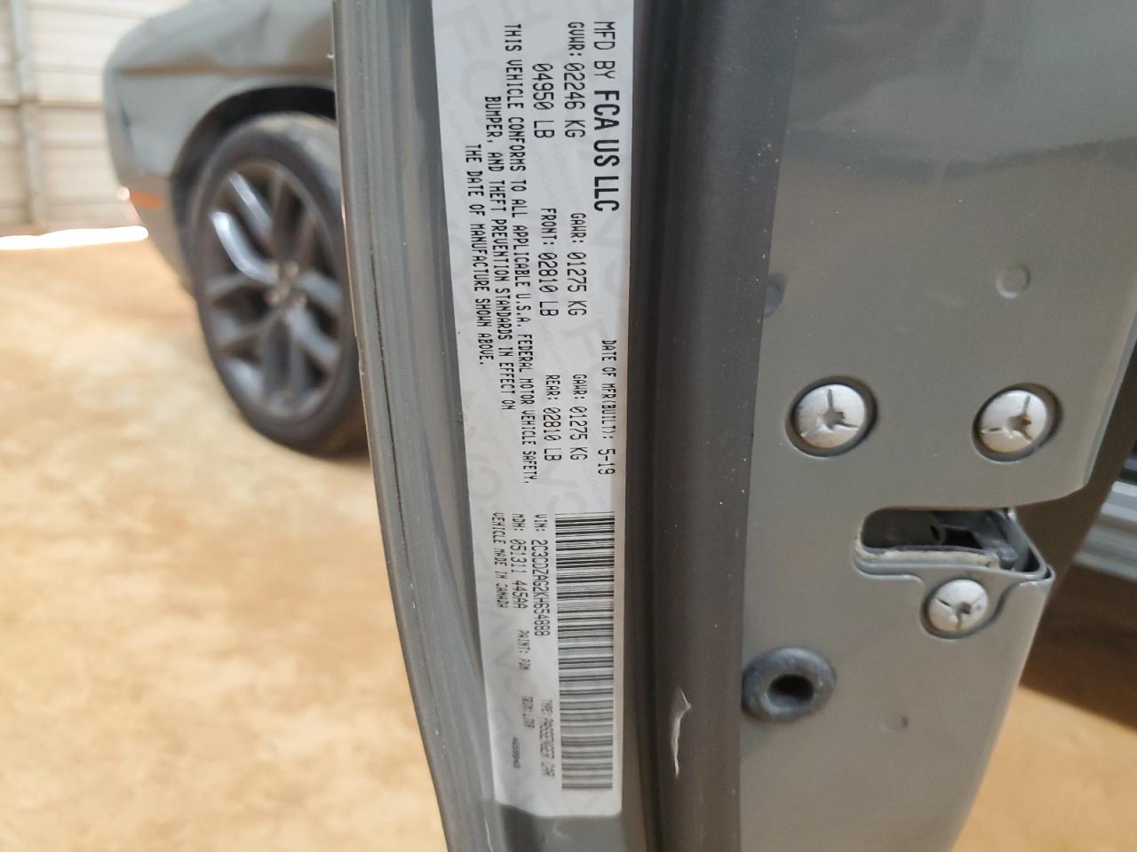 2019 Dodge Challenger Sxt VIN: 2C3CDZAG2KH654888 Lot: 85348695