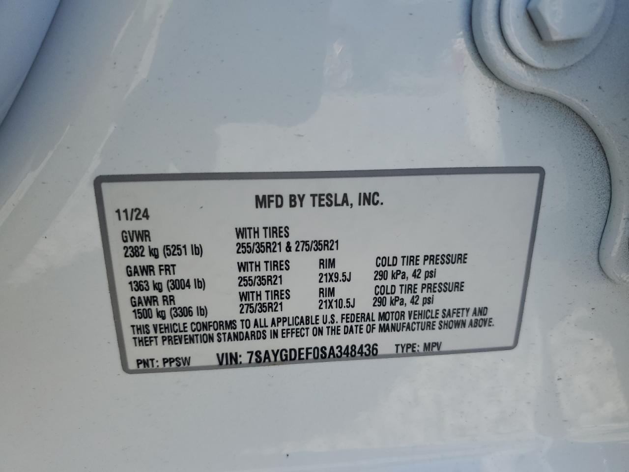 2025 Tesla Model Y VIN: 7SAYGDEF0SA348436 Lot: 82036065