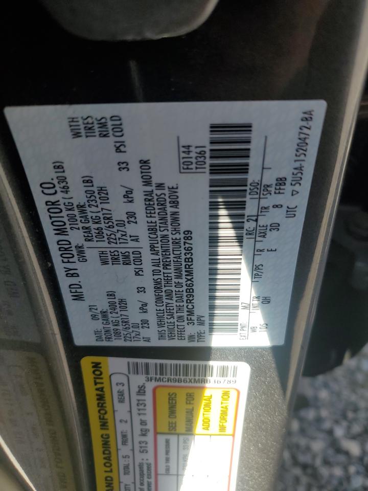 2021 Ford Bronco Sport Big Bend VIN: 3FMCR9B6XMRB36789 Lot: 82183585