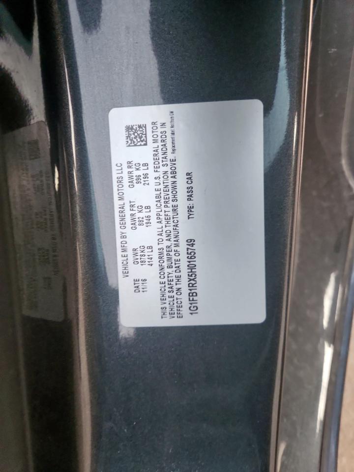 2017 Chevrolet Camaro Lt VIN: 1G1FB1RX5H0165749 Lot: 85424745