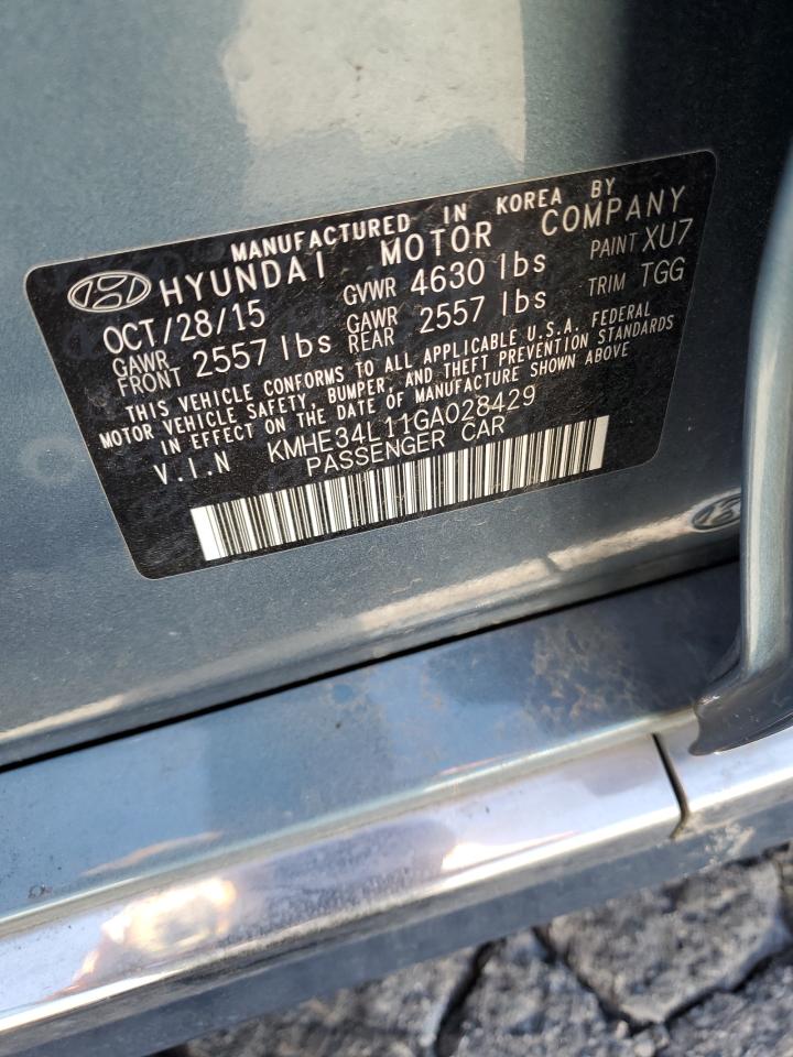 2016 Hyundai Sonata Hybrid VIN: KMHE34L11GA028429 Lot: 87222645