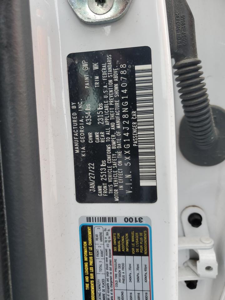 2022 Kia K5 Lxs VIN: 5XXG14J28NG140788 Lot: 87056855