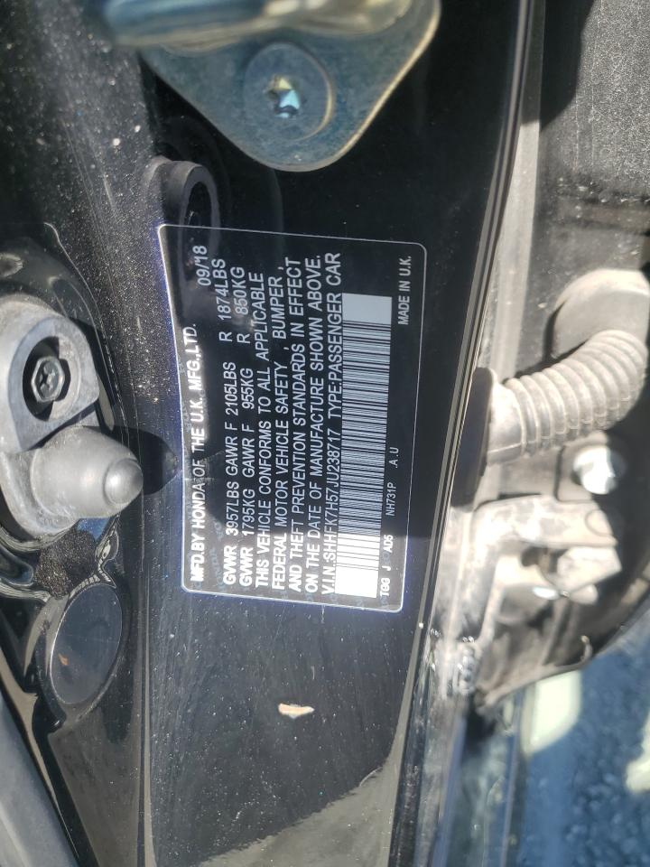 2018 Honda Civic Ex VIN: SHHFK7H57JU238717 Lot: 89507045