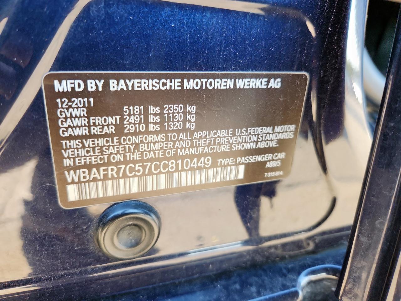 2012 BMW 535 I VIN: WBAFR7C57CC810449 Lot: 85095005