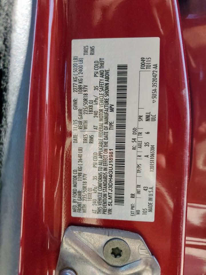 2016 Lincoln Mkc Reserve VIN: 5LMTJ3DH4GUJ18981 Lot: 86105565