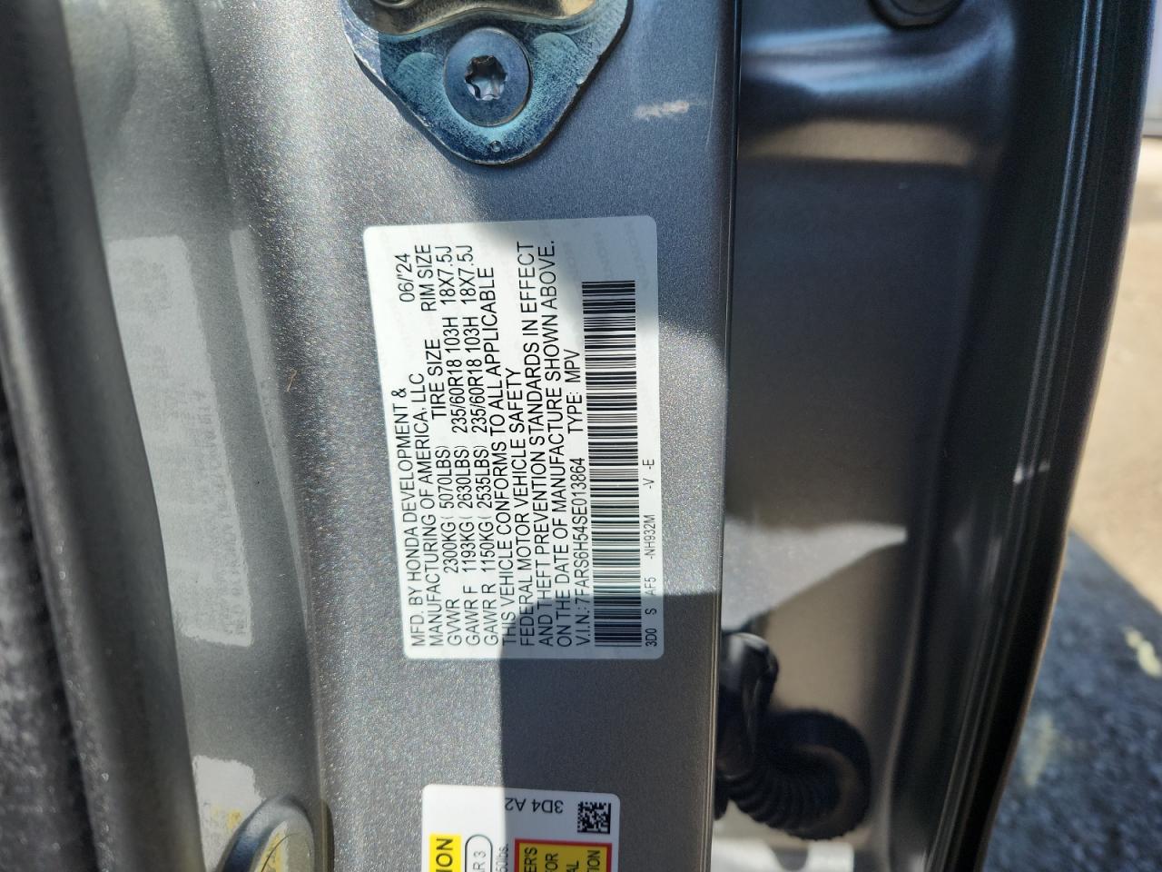 2025 Honda Cr-V Sport VIN: 7FARS6H54SE013864 Lot: 82279635