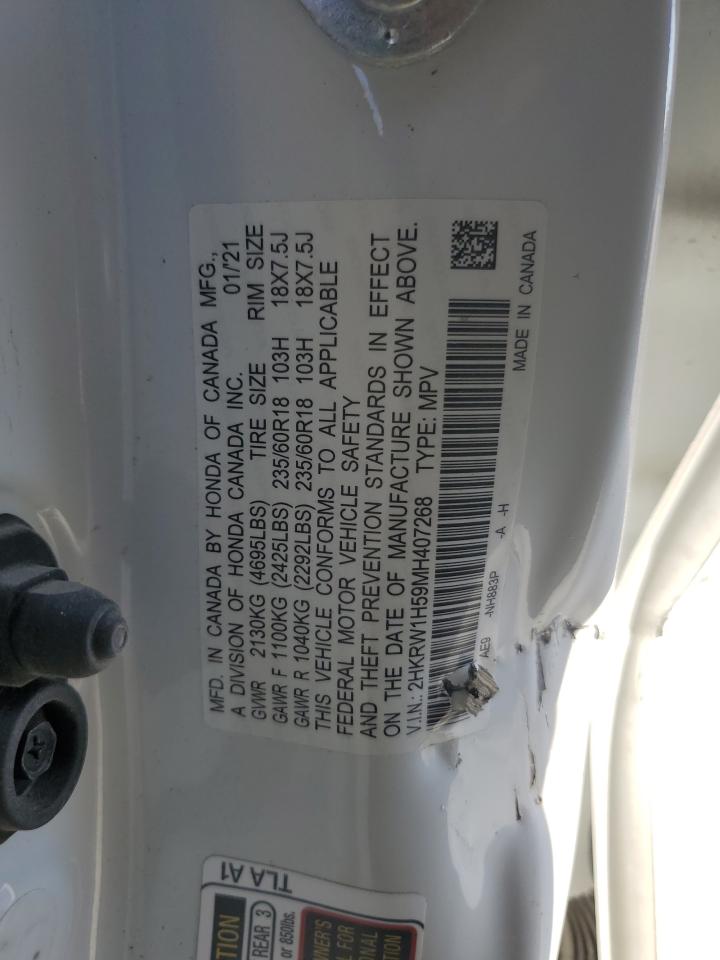 2021 Honda Cr-V Ex VIN: 2HKRW1H59MH407268 Lot: 87262145