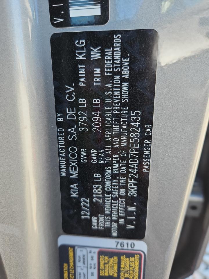 2023 Kia Forte Lx VIN: 3KPF24AD7PE582435 Lot: 84977845