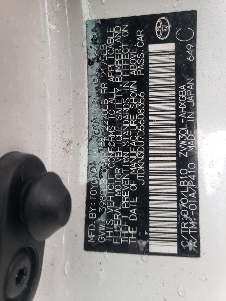 2013 Toyota Prius VIN: JTDKN3DU7D5608356 Lot: 84967555