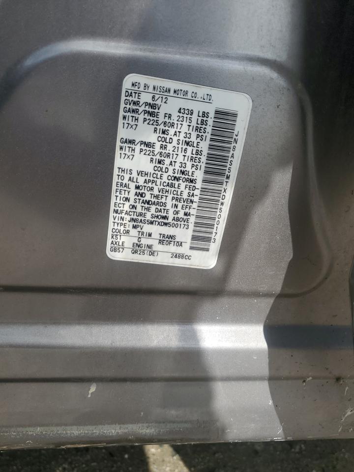 2013 Nissan Rogue S VIN: JN8AS5MTXDW500173 Lot: 90288055