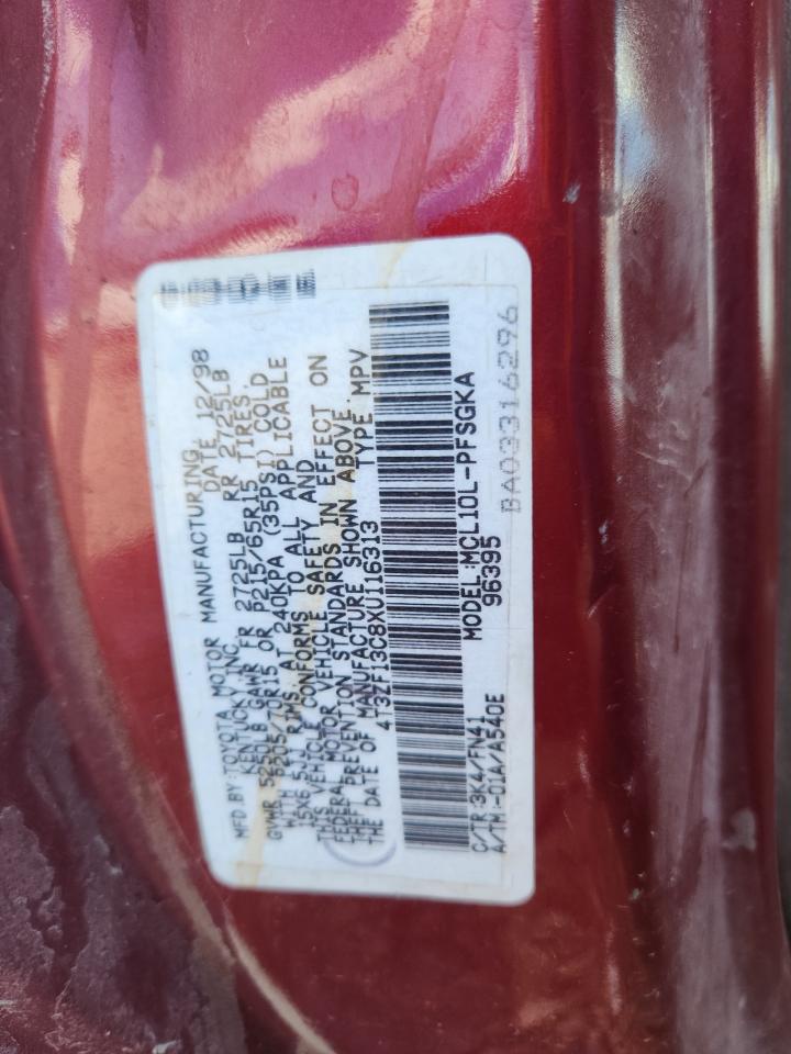 1999 Toyota Sienna Le VIN: 4T3ZF13C8XU116313 Lot: 85883365