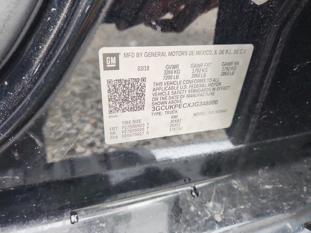 2018 Chevrolet Silverado K1500 Custom VIN: 3GCUKPECXJG348800 Lot: 81925145