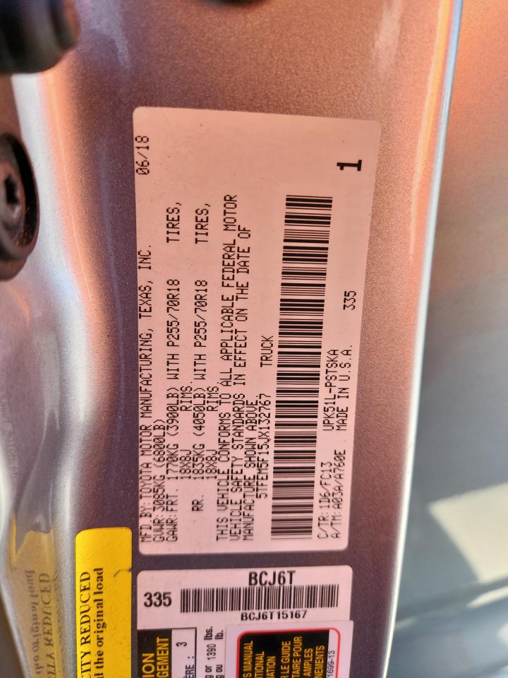 2018 Toyota Tundra Crewmax Sr5 VIN: 5TFEM5F15JX132767 Lot: 84360765