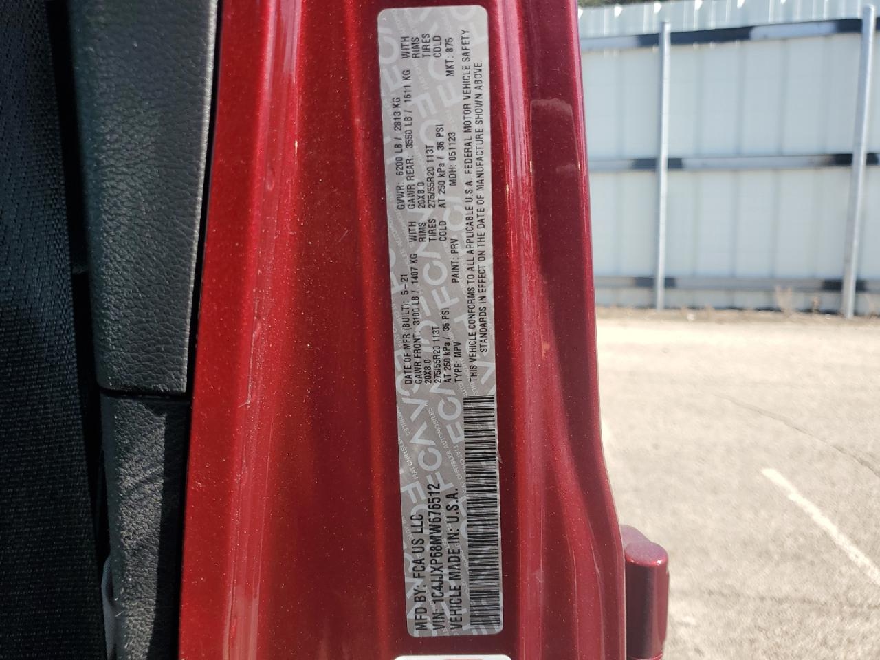 2021 Jeep Wrangler Unlimited Sahara 4Xe VIN: 1C4JJXP68MW676512 Lot: 84299235